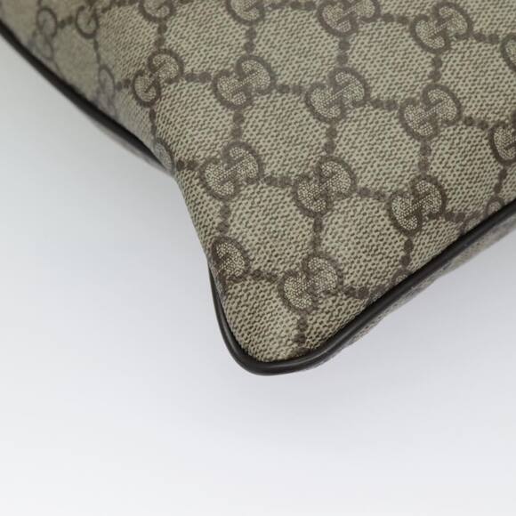 GUCCI GG Supreme Shoulder Bag Pvc Leather Beige Brown Silver - Picture 13 of 16